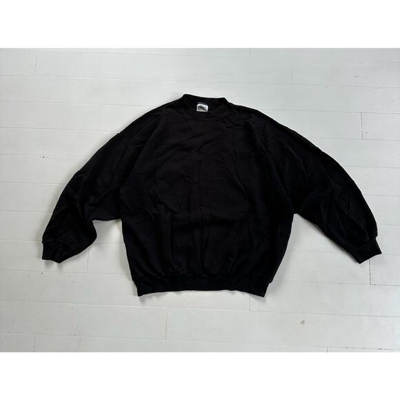 Vintage XL TULTEX Crewneck Sweatshirt Blank Black - Picture 1 of 3